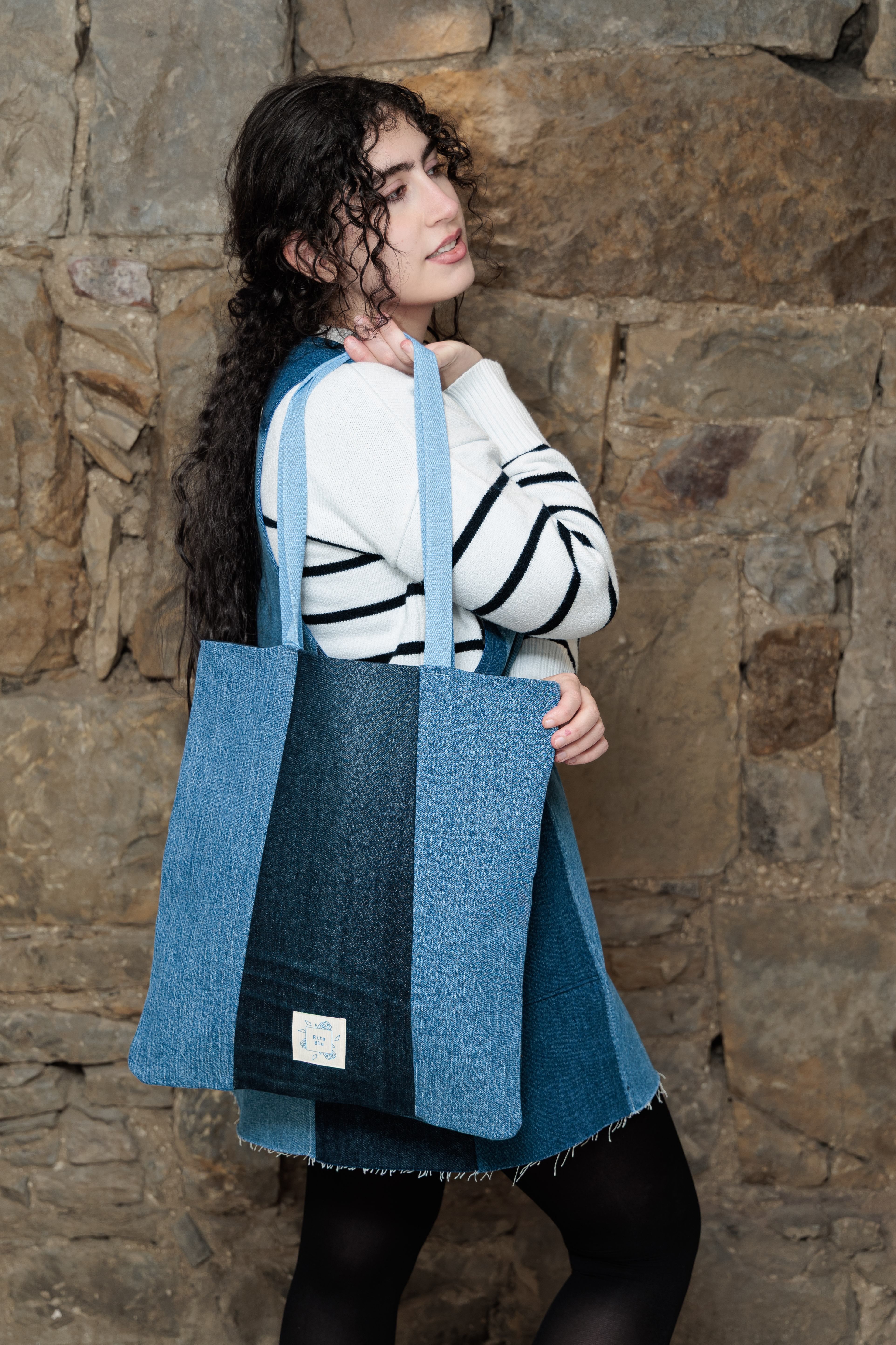 Photo of Atlas tote bag, a tote bag made of recycled denim